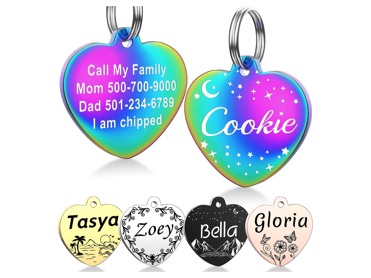 Engravable Pet ID Tag store 017 sku 7 variant heart